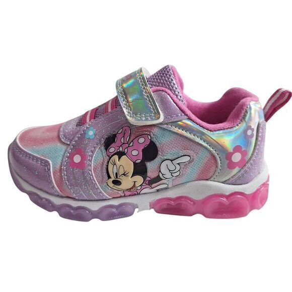 Disney shoes for girls sneakers with LED light without laces Pink Size 7 (15cm) - Picture 14 of 16